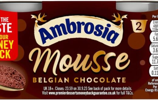 Ambrosia Mousse Belgian Chocolate 2 x 60g (120g)