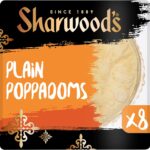 Sharwood’s 8 Plain Poppadom’s (Pack of 1)