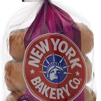 New York Bakery Co. Cinnamon and Raisin Bagels, 5 Count ( Pack of 1)